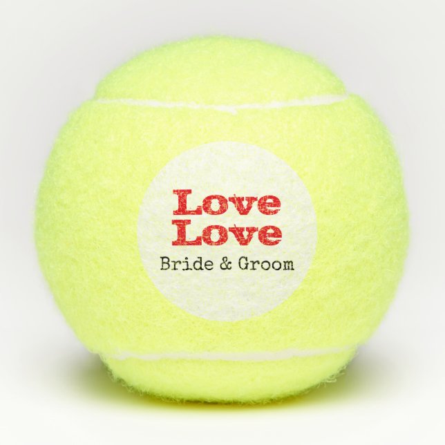 Tennis Love Love bride and groom wedding Tennis Balls (Front)