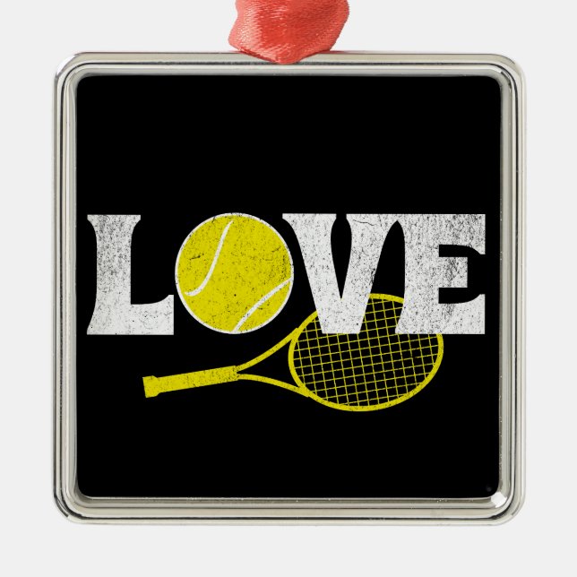 Tennis Love Metal Tree Decoration (Front)