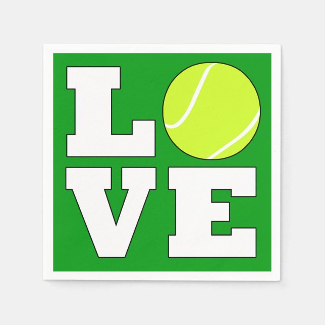 Tennis LOVE Party or Banquet Cocktail Napkins (Front)
