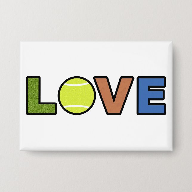 Tennis Love Rectangular Button (Front)