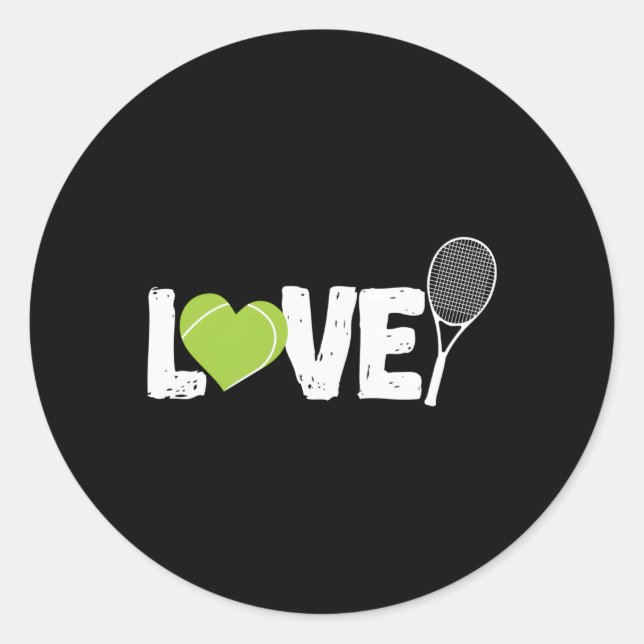 Tennis Love Tennis Racket Classic Round Sticker (Front)