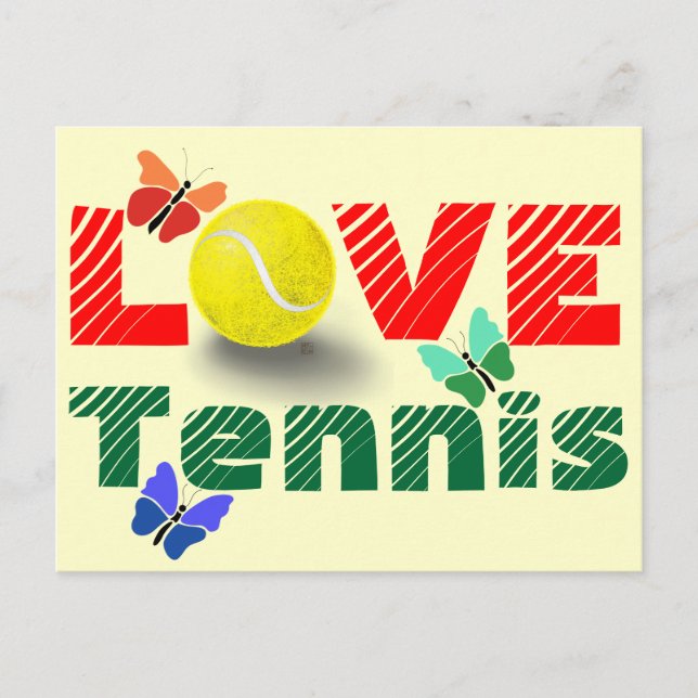 Tennis Love Valentine's day Holiday Postcard (Front)
