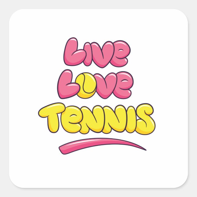 Tennis Lover Saying Square Sticker (Front)