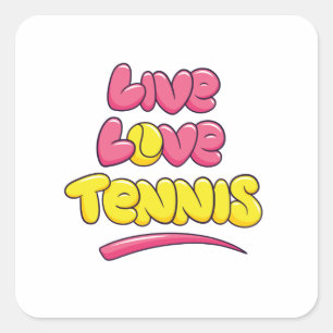 Tennis Lover Saying Square Sticker