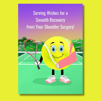 Tennis Lover Shoulder Surgery Get Well Postcard