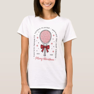 Tennis lovers funny merry Christmas greetings T-Shirt