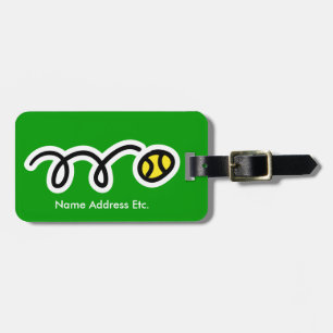 Tennis luggage travel tags with custom text