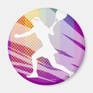 Tennis magnets with female tennis player print