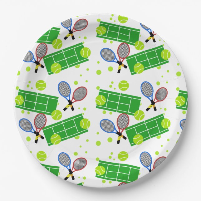 Tennis Match Paper Plate (Front)