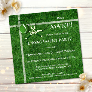Tennis Match Themed Engagement Party Invitation