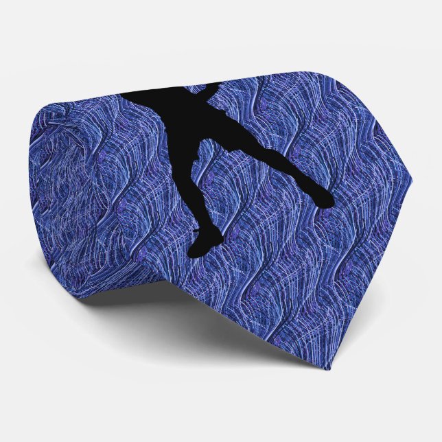 TENNIS MED. BLUE UNIQUE TIE (Rolled)