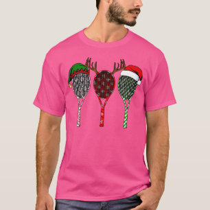 Tennis Merry Chistmas 3 Tennis Racket Christmas T-Shirt