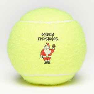 Tennis Merry Christmas with Santa Claus Balls