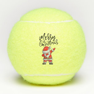 Tennis Merry Christmas with Santa Claus Dabbing Balls
