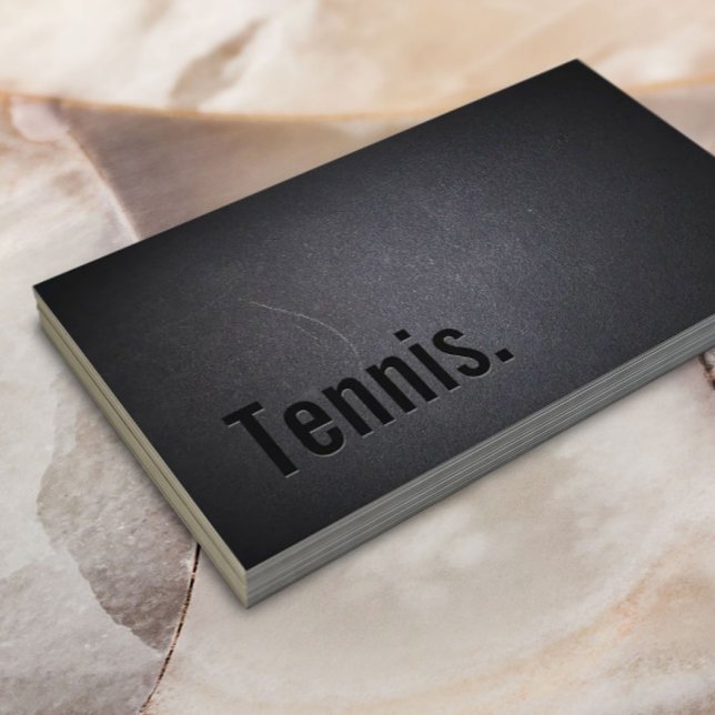 Tennis Modern Bold Text Professional Dark Business Card (Creator Uploaded)