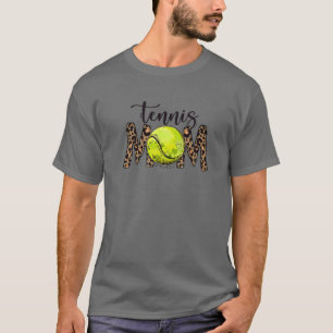 Tennis Mom Leopard Funny Tennis Mom Mother's Day T-Shirt