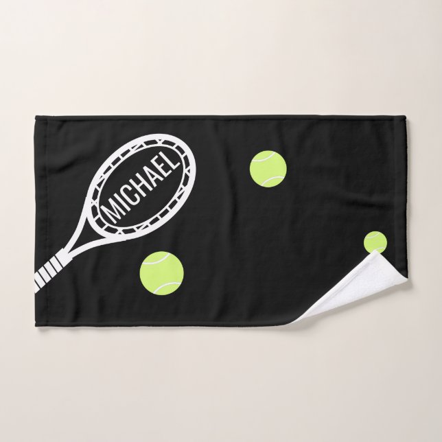 Tennis Monogram in Racket Personalised Sport Hand Towel (Hand Towel)