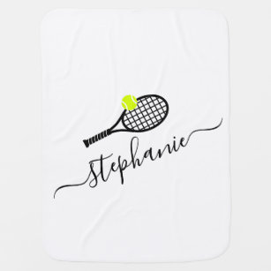 Tennis Monogram Name Personalised Baby Blanket