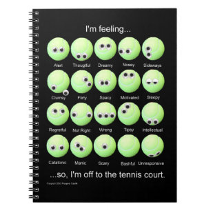 Tennis Moods Poster Spiral Notebook