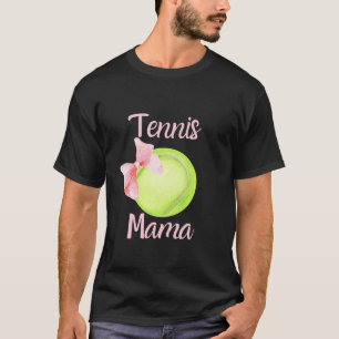 Tennis Mum Mama Pink Bow Coquette Preppy Aesthetic T-Shirt