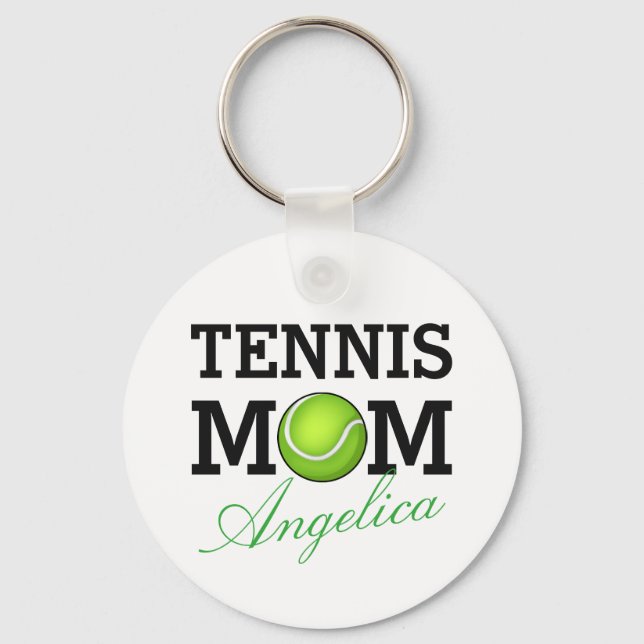 Tennis Mum Personalised Name Key Ring (Front)