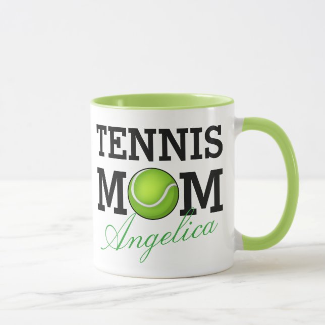 Tennis Mum Personalised Name Mug (Right)