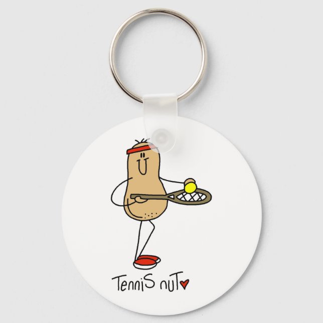 Tennis Nut T-shirts and GIfts Key Ring (Front)