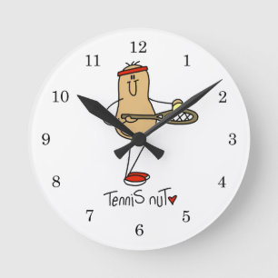 Tennis Nut T-shirts and GIfts Round Clock