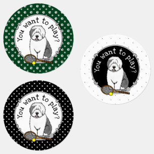 Tennis Old English Sheepdog (Grey 1) Dog Cute