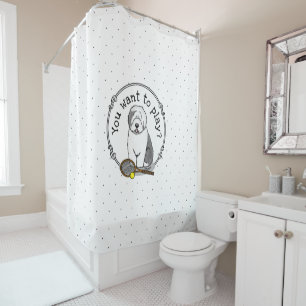 Tennis Old English Sheepdog (Grey 1) Dog Cute Shower Curtain