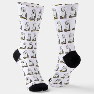 Tennis Old English Sheepdog (Grey 1) Dog Cute Socks
