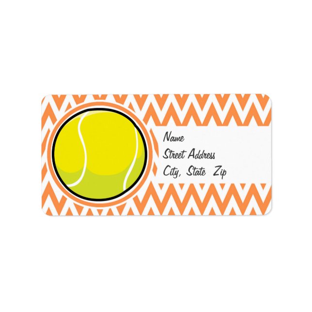 Tennis; Orange and White Chevron Label (Front)