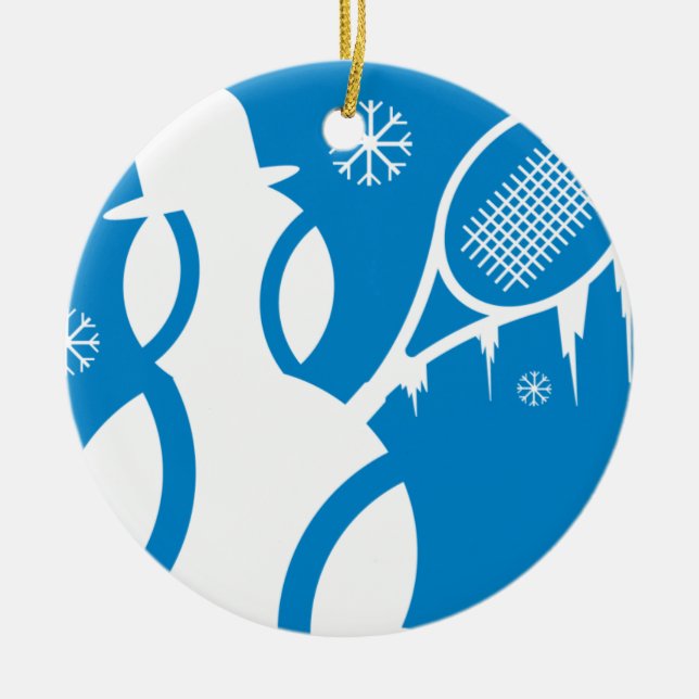 Tennis Ornament Christmas snowman (Front)