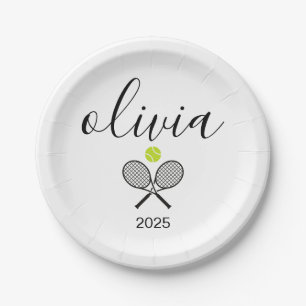 Tennis Ornament, Personalized Tennis Ornament Gift Paper Plate