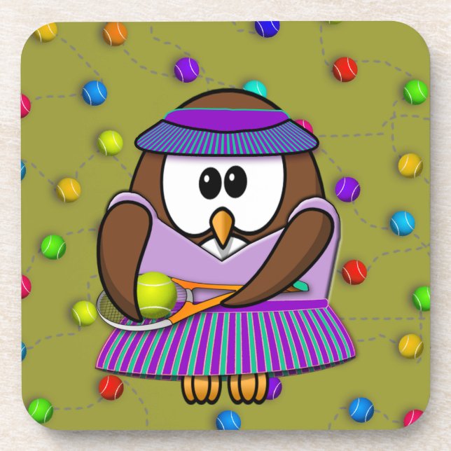 tennis owl - girl coaster (Front)