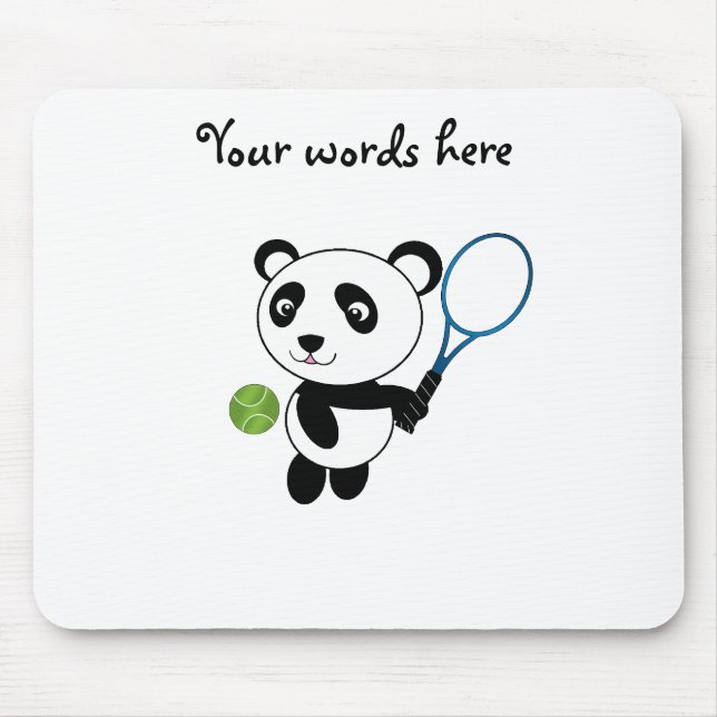 Tennis Panda Mouse Pad (Front)