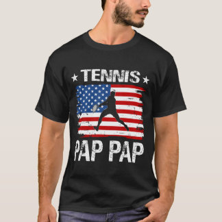 Tennis PAP PAP USA Flag Father's Day T-Shirt