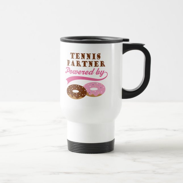Tennis Partner Funny Gift Travel Mug (Right)