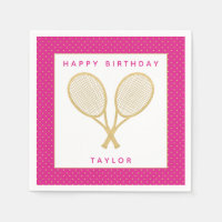 Tennis Party Chic Gold and Pink Custom
