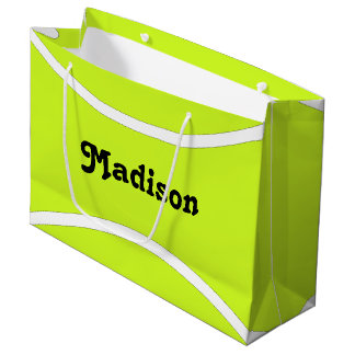 Tennis Party Custom Tennis Player Name or Text Large Gift Bag