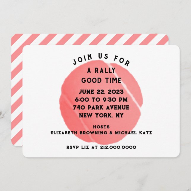 Tennis Party Invitation (Front/Back)