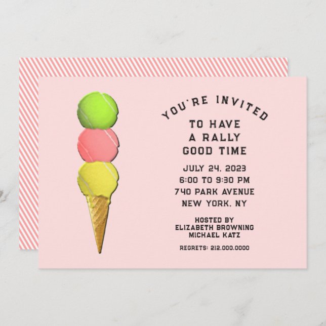 Tennis Party Invitation (Front/Back)