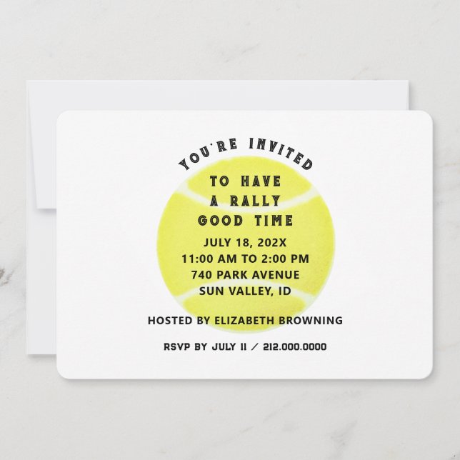 Tennis Party Invitation (Front)