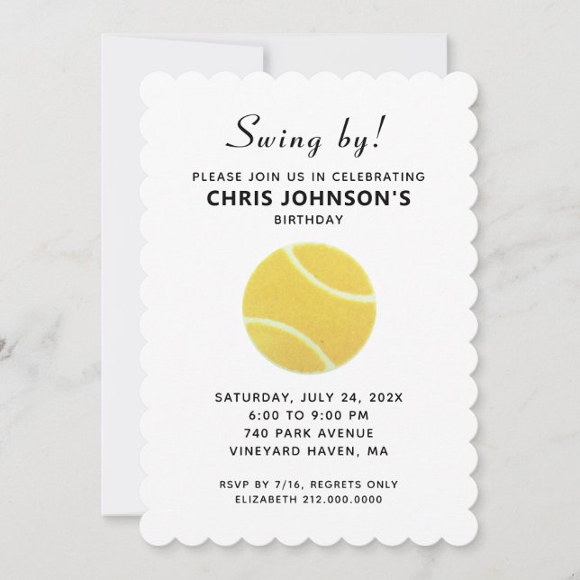 Tennis Party Invitations (Front)