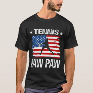 Tennis PAW PAW USA Flag Father's Day T-Shirt