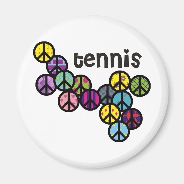 Tennis Peace Signs Filled Magnet (Front)