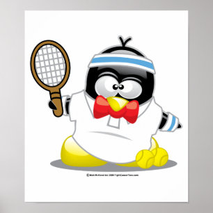 Tennis Penguin Poster