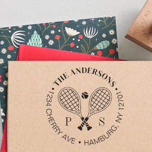 Tennis perfect match Custom Name Return Address  Rubber Stamp