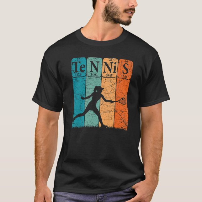 Tennis Periodic Table Elements Girl Tennis Player  T-Shirt (Front)