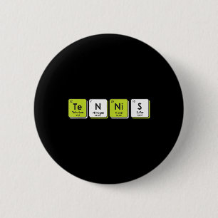 Tennis Periodic Table Elements Sport Funny Player  6 Cm Round Badge